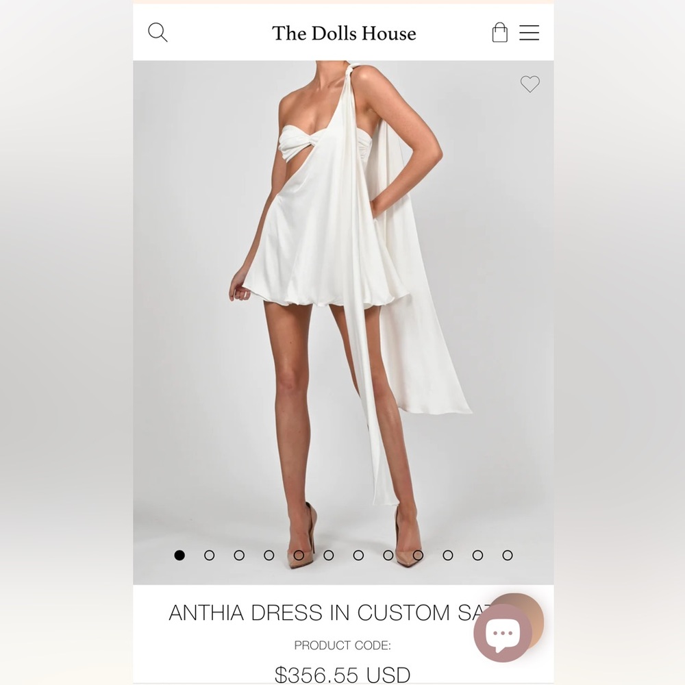 The Dolls House Anthia Dress (made to order) in Custom Ivory Satin - Size M
